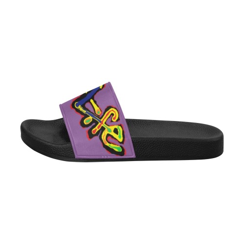 ZL.LOGO.PURP.BLK Women's Slide Sandals (Model 057)