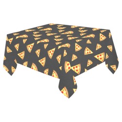 Cool and fun pizza slices dark gray pattern Cotton Linen Tablecloth 52"x 70"
