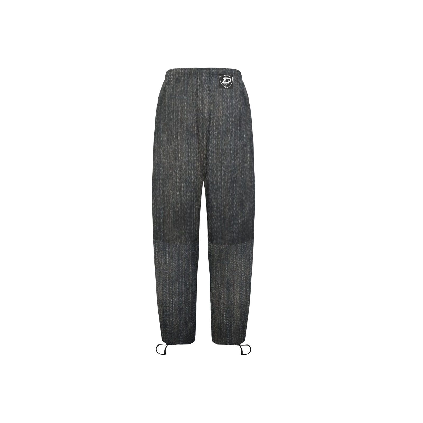 DIONIO Clothing - Ladies' Black Denim-Look Cargo Pants (Black D Shield Logo) Women's Quick Dry Cargo Sweatpants (Model L65)
