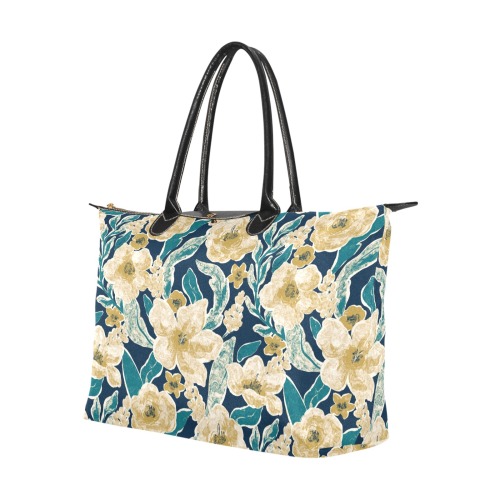 Painted Flowers Single-Shoulder Lady Handbag (Model 1714)