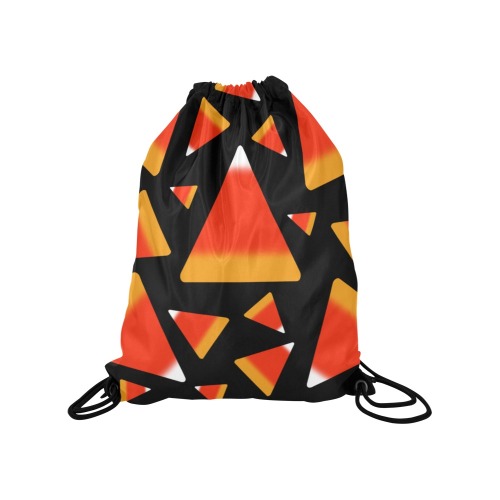 Candy Corn in Red and Orange Medium Drawstring Bag Model 1604 (Twin Sides) 13.8"(W) * 18.1"(H)