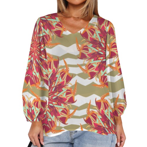 floral bohemian white & beige