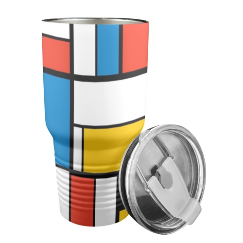 Mondrian De Stijl Modern 30oz Insulated Stainless Steel Mobile Tumbler