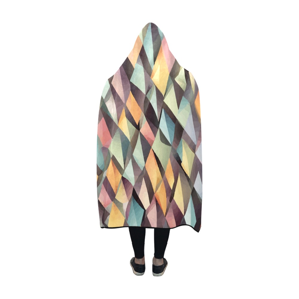 Geometrical shapes, scale pattern, beautiful art. Hooded Blanket 60''x50''