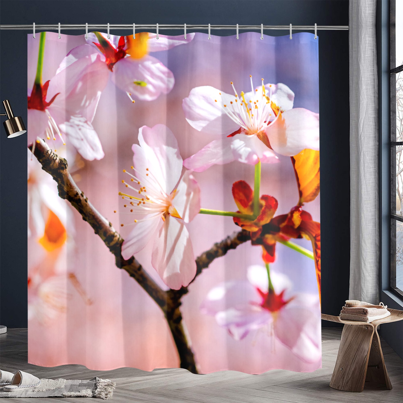 Sakura flowers. The festival of life and youth. Shower Curtain 72"x84"