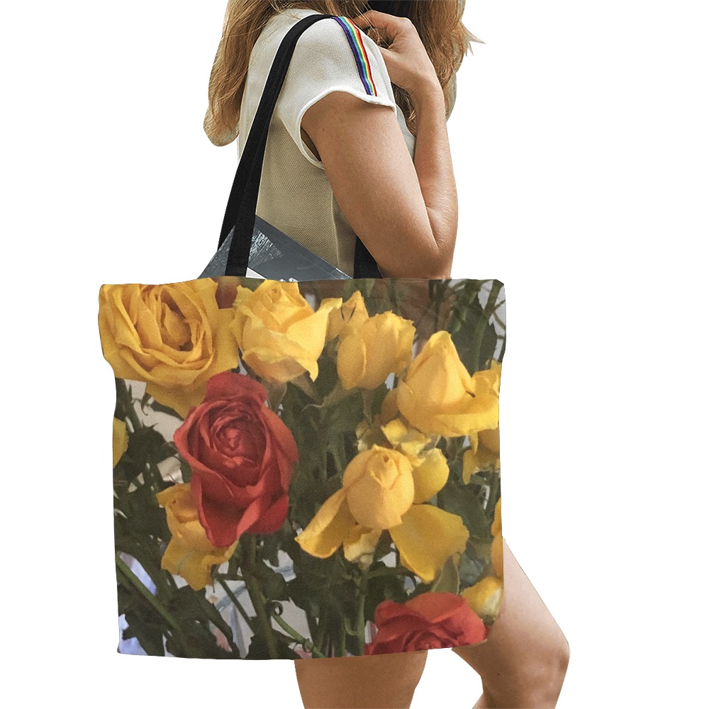 roses All Over Print Canvas Tote Bag/Large (Model 1699)