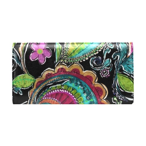 Paisley #2 Women's Flap Wallet (Model 1707)