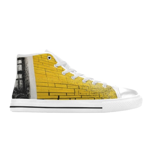 yellow brick wall Men’s Classic High Top Canvas Shoes (Model 017)