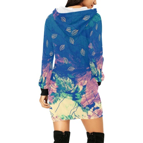Leaf fall in the mountains All Over Print Hoodie Mini Dress (Model H27)