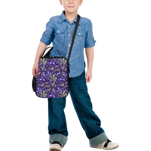 Purple Pulse All Over Print Crossbody Lunch Bag for Kids (Model 1722)