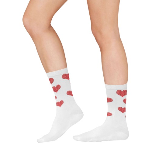 Bandana Hearts on White All Over Print Socks for Women