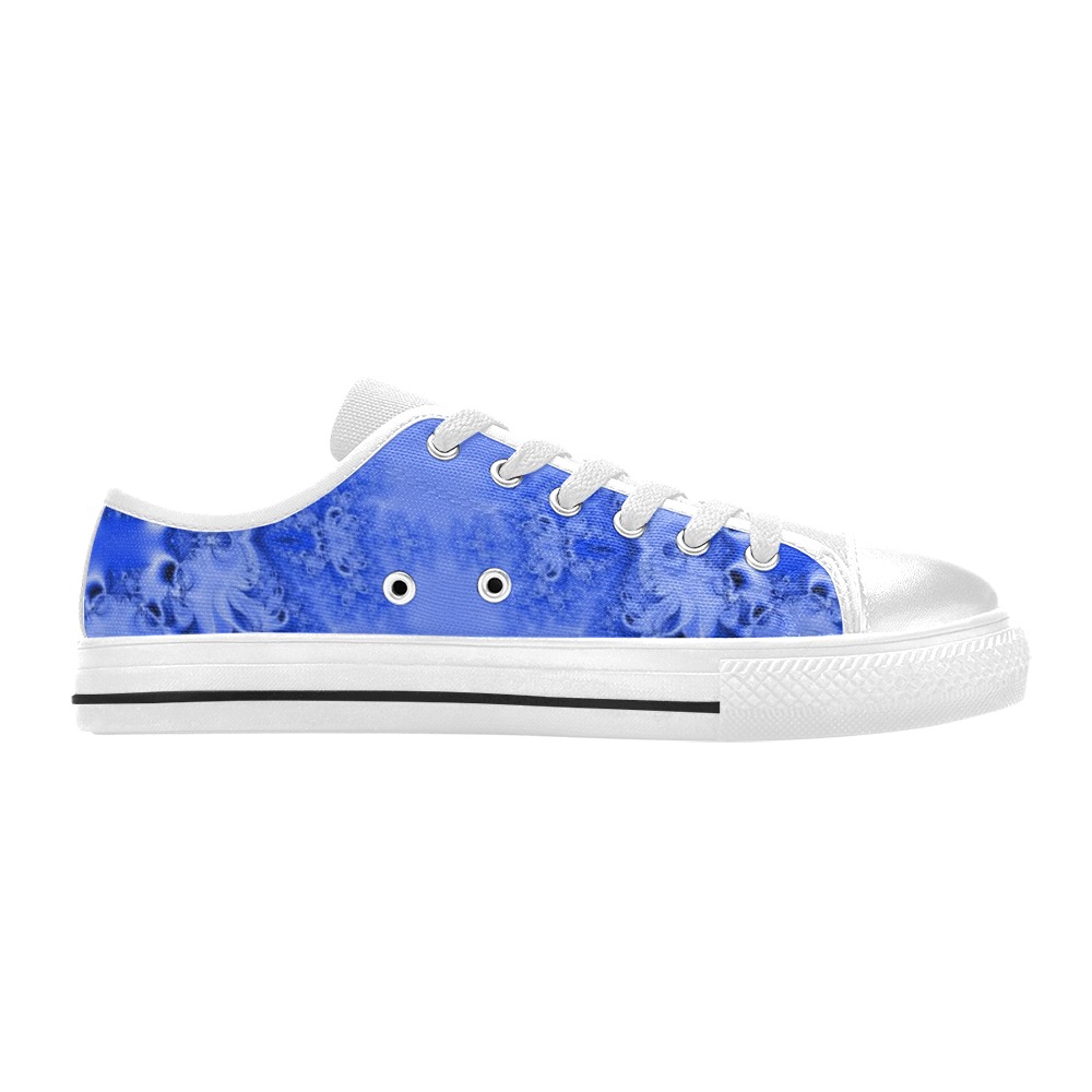 Blue Sky over the Bluebells Frost Fractal Women's Classic Canvas Shoes (Model 018)
