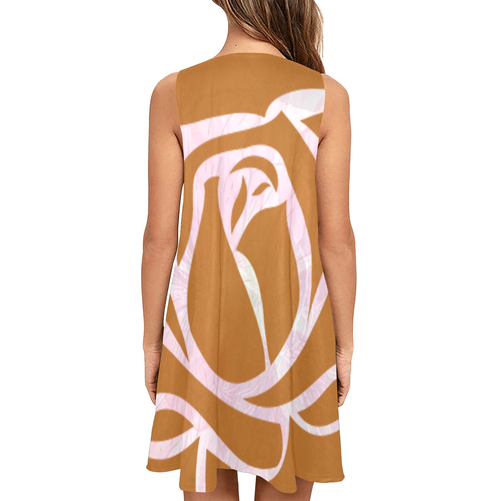 Sleeveless Dress  For Women Sleeveless A-Line Pocket Dress (Model D57)
