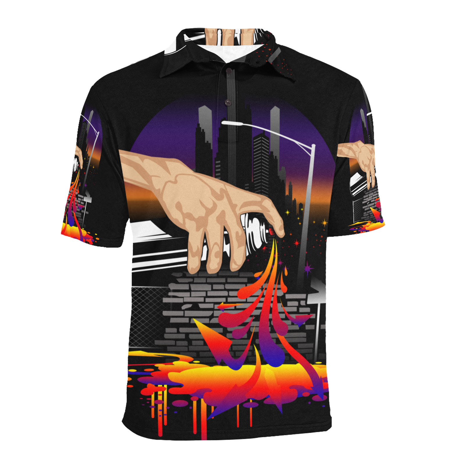 Brought To Life Men's All Over Print Polo Shirt (Model T55)