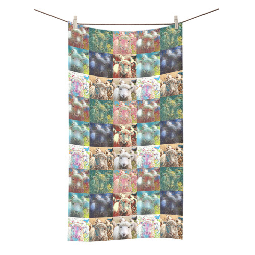 Sheep With Filters Collage Bath Towel 30"x56"