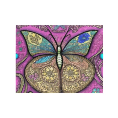 Beautiful Butterfly Rectangle Jigsaw Puzzle (Set of 110 Pieces)