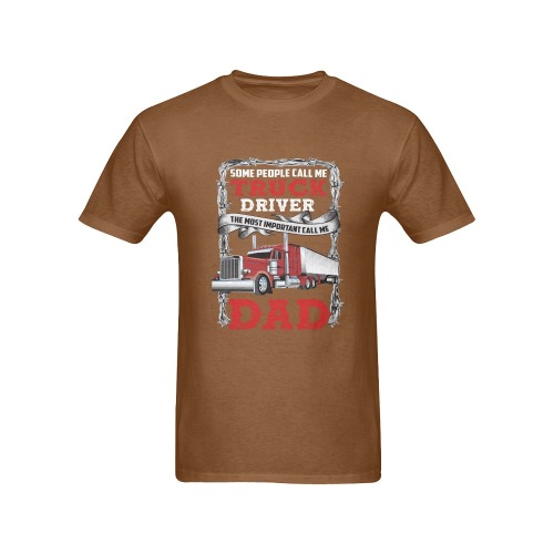 Truck Driver Dad (Brown) Men's T-Shirt in USA Size (Front Printing Only)