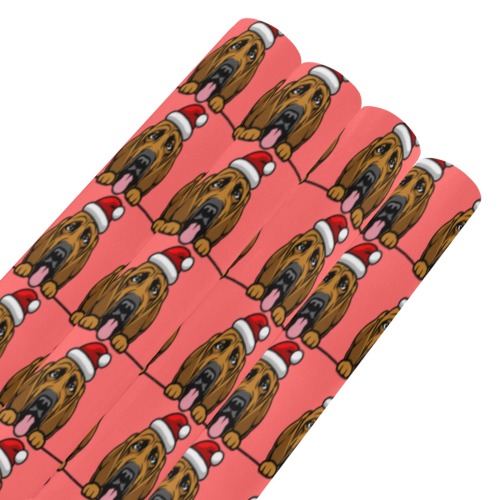 Christmas Bloodhound (R) Gift Wrapping Paper 58"x 23" (4 Rolls)
