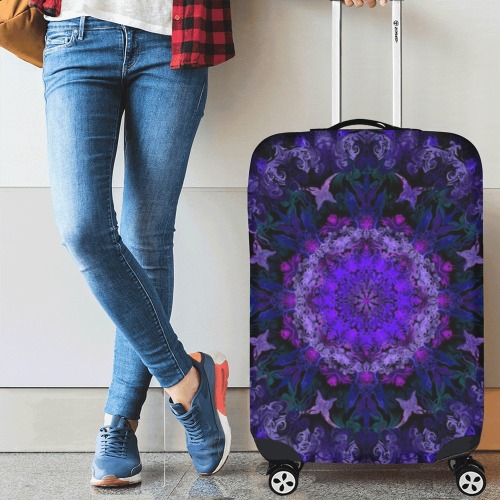 mandala light blue Luggage Cover/Medium 22"-25"