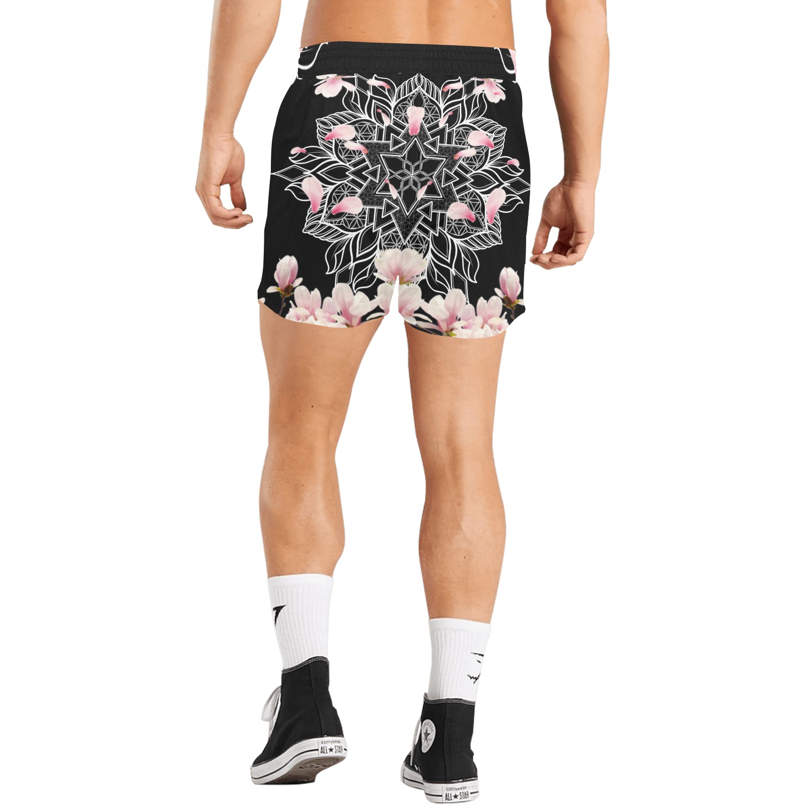 sakura mandala Men's Mid-Length Casual Shorts (Model L50)