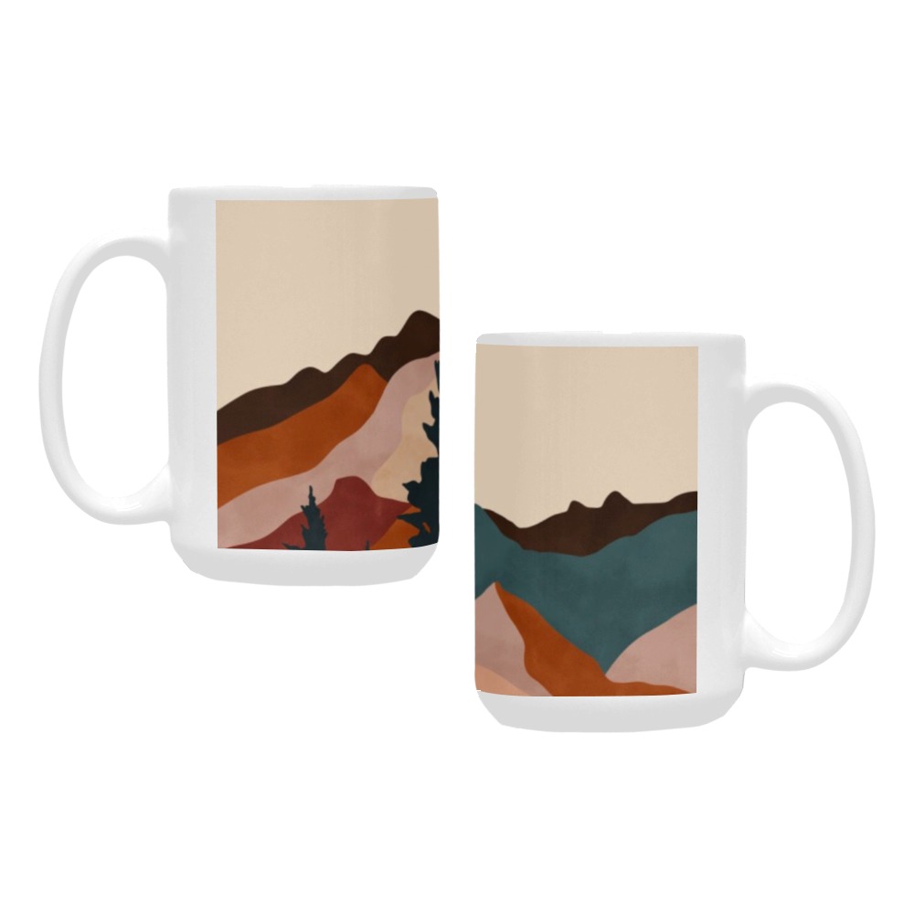 Landscape mountain sunset Custom Ceramic Mug (15OZ)