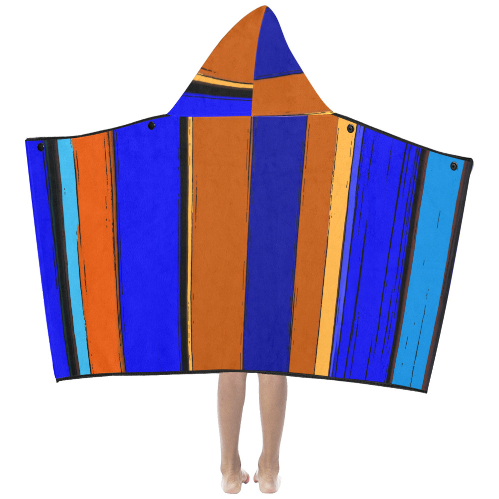Abstract Blue And Orange 930 Kids' Hooded Bath Towels