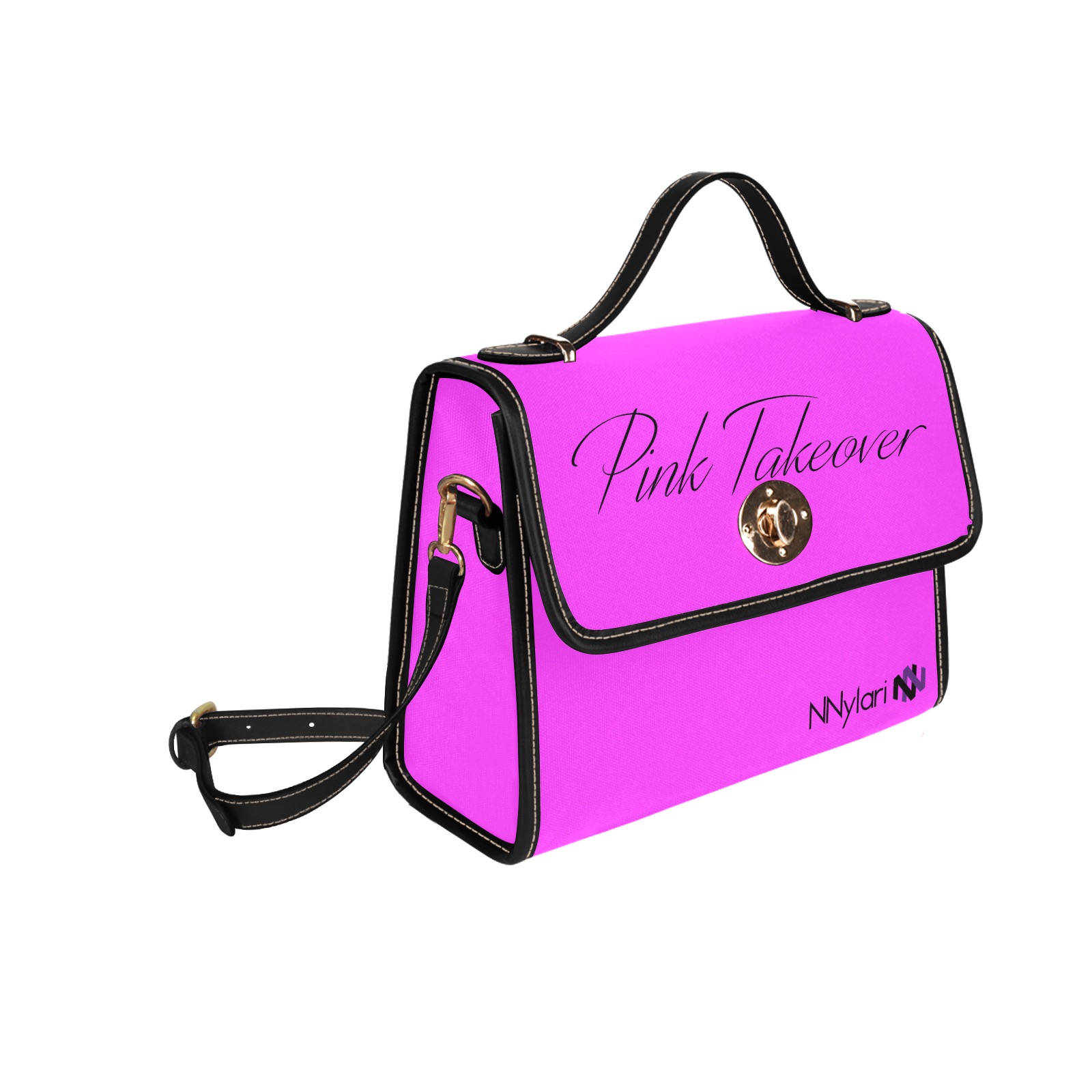 PinkTakeover Purse Waterproof Canvas Bag-Black (All Over Print) (Model 1641)