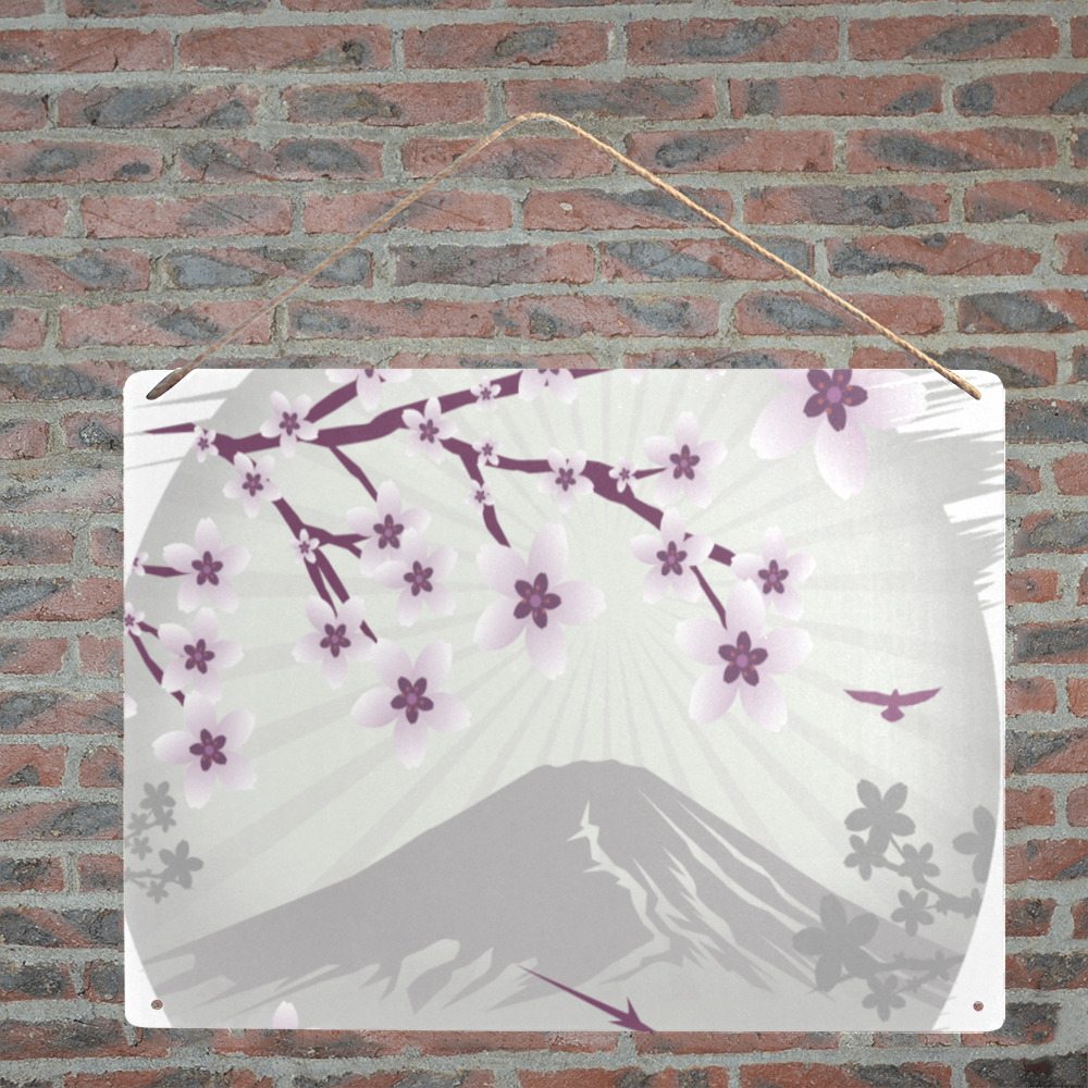 Lavender Blossom Metal Tin Sign 12"x8"
