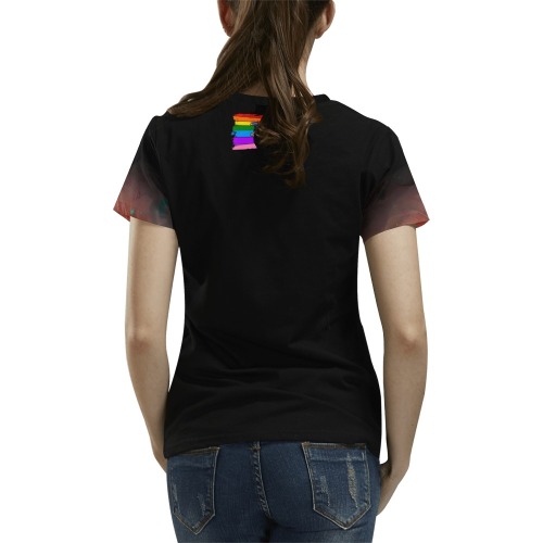 Milva Pop Art by Nico Bielow All Over Print T-Shirt for Women (USA Size) (Model T40)