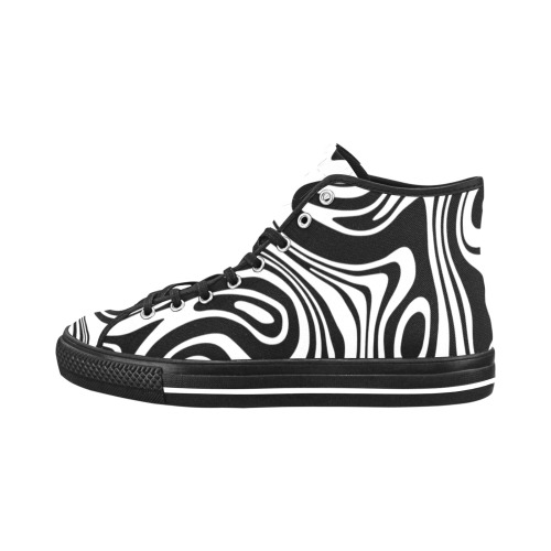 Black and White Marble Vancouver H Men's Canvas Shoes (1013-1)