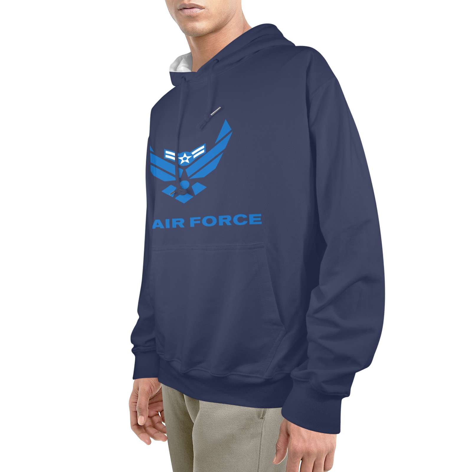 Airman First Class Offutt Air Force Base Men's Glow in the Dark Hoodie (Two Sides Printing)