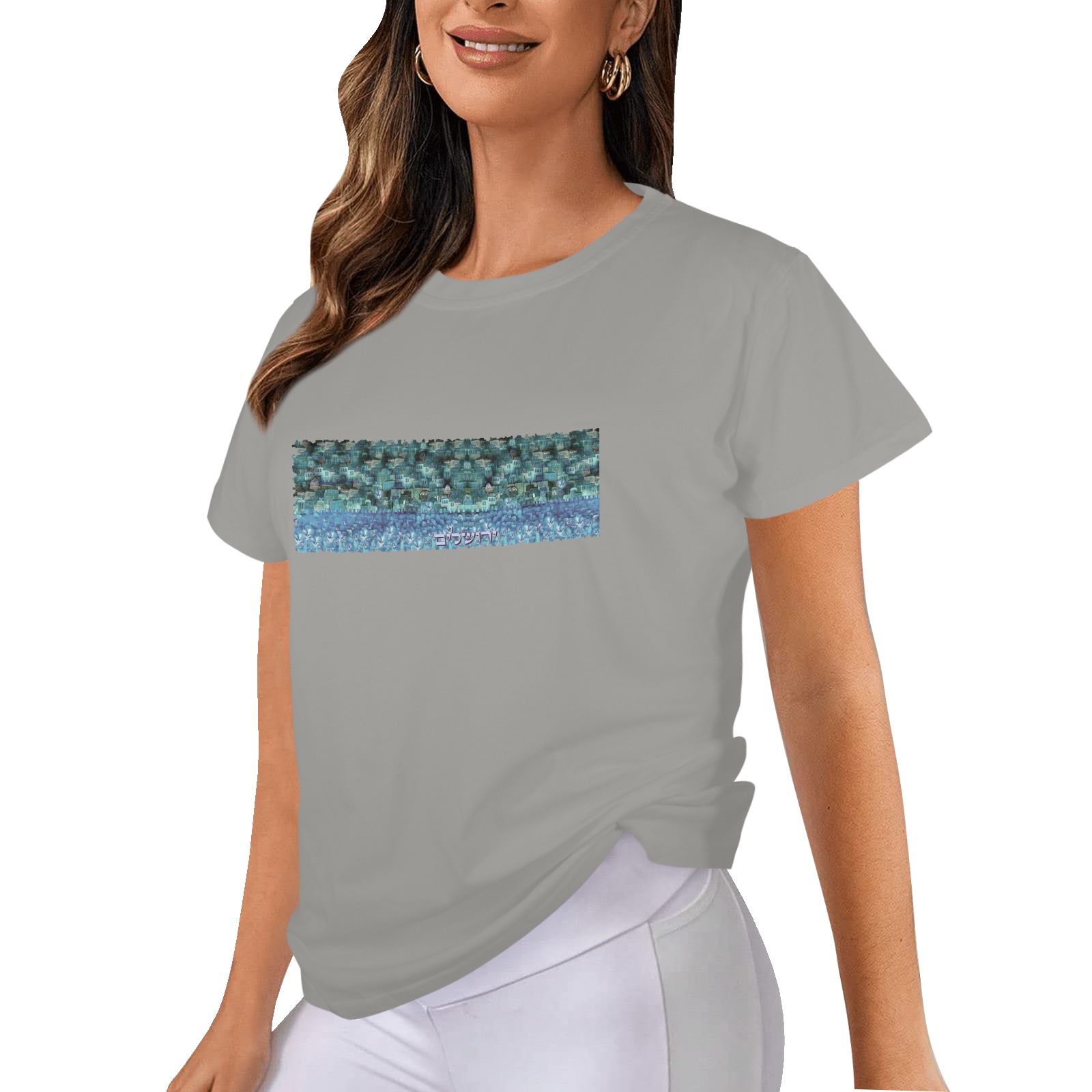 Jerusalem dechire bleu Women's Glow in the Dark T-shirt (Front Printing)