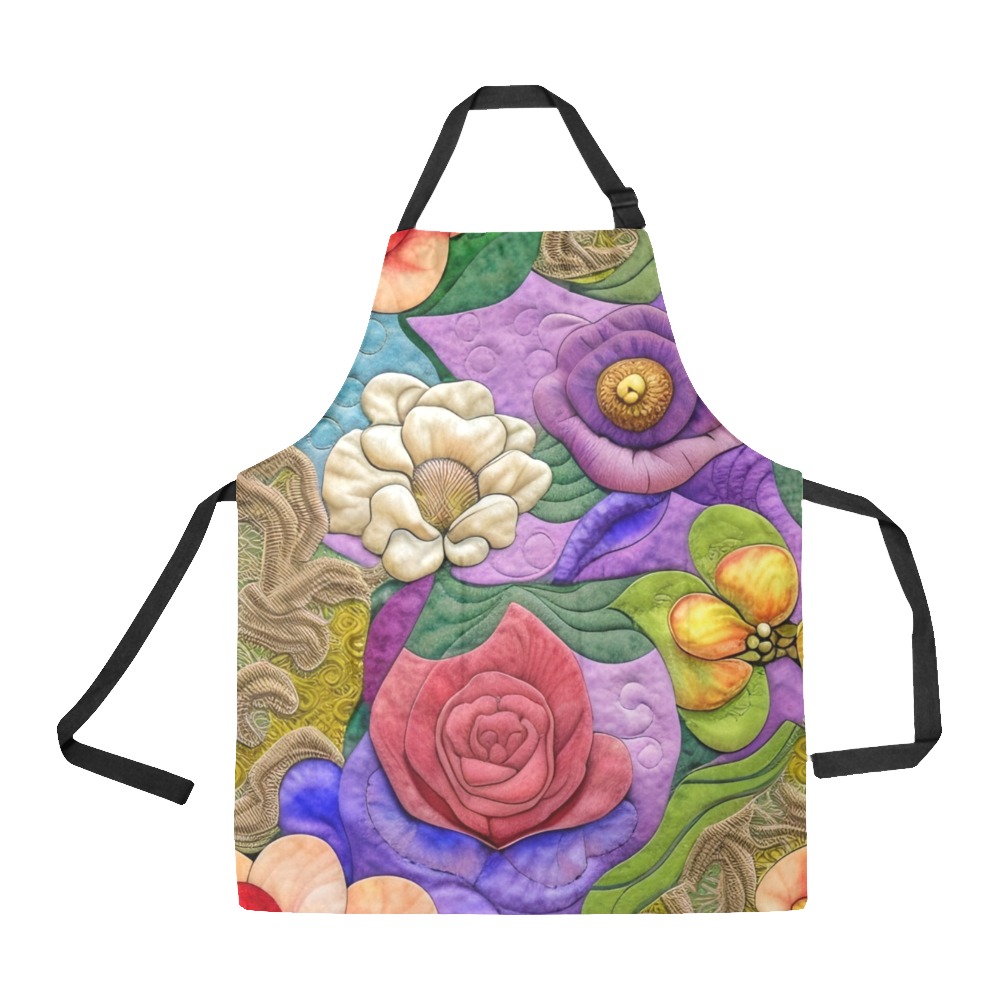 Boho Aesthetic Simulated Quilt Artwork All Over Print Apron