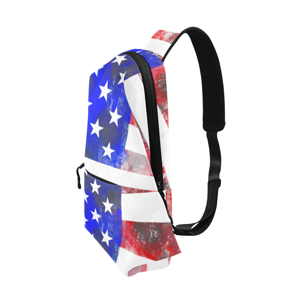 Extreme Grunge American Flag of the USA Chest Bag (Model 1678)