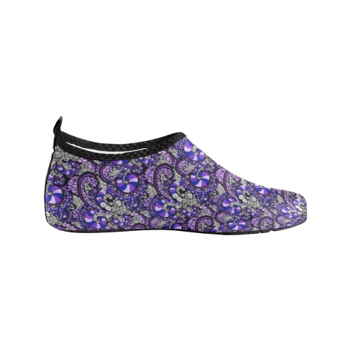 Purple Pulse - Small Pattern Women's Slip-On Water Shoes (Model 056)