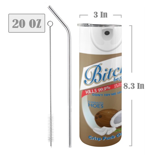 coconut 20oz Tall Skinny Tumbler with Lid and Straw