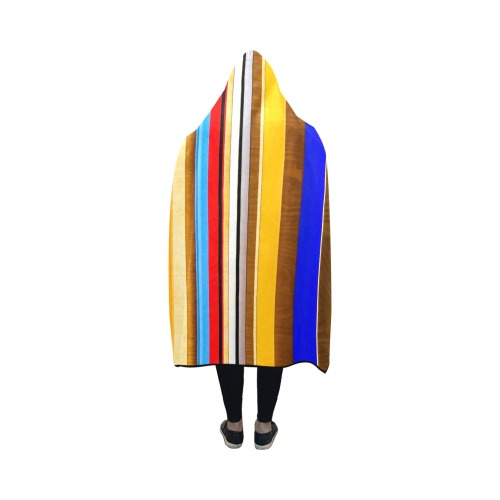 Colorful abstract pattern stripe art Hooded Blanket 50''x40''