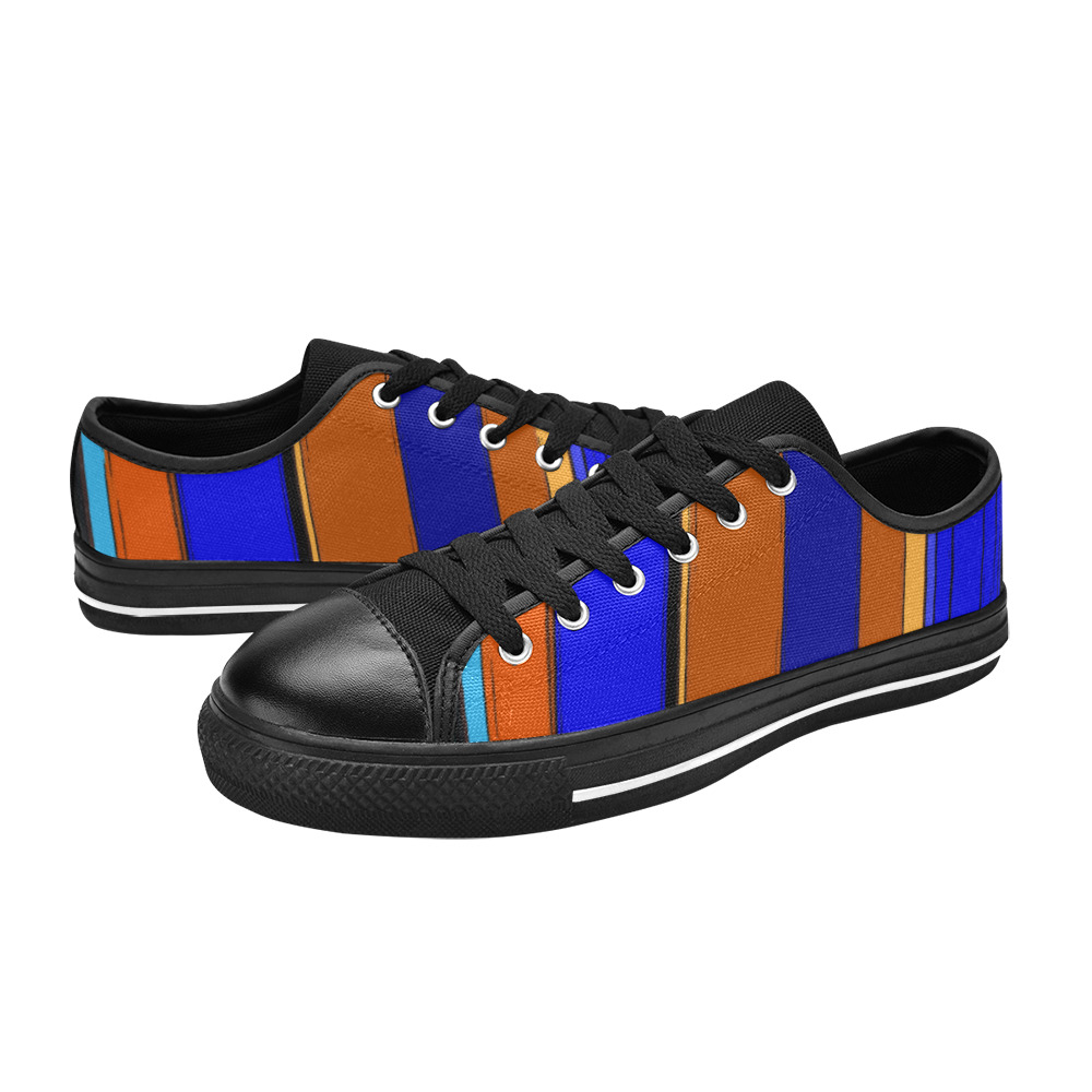 Abstract Blue And Orange 930 Women's Classic Canvas Shoes (Model 018)