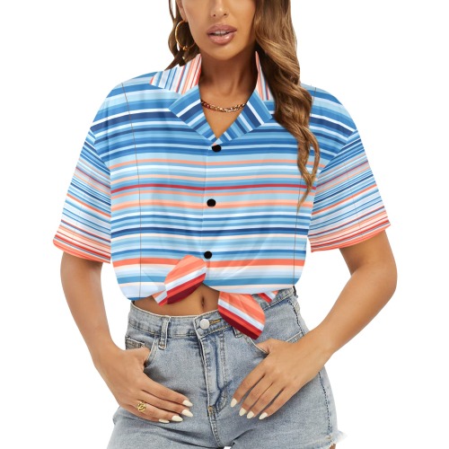 blue and coral stripe made in USA