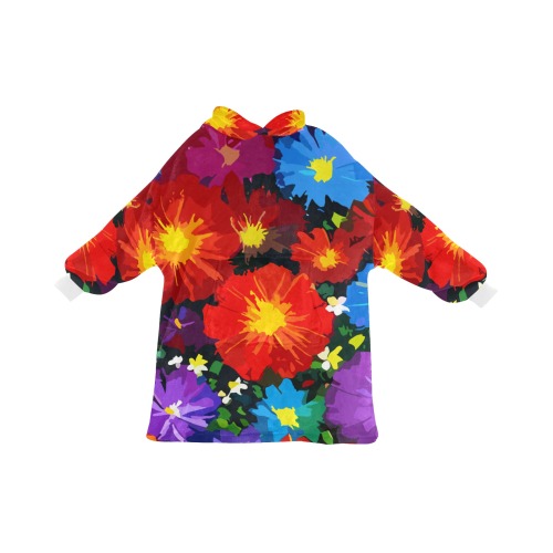 Mix of beautiful flowers. Colorful floral art Blanket Hoodie for Women