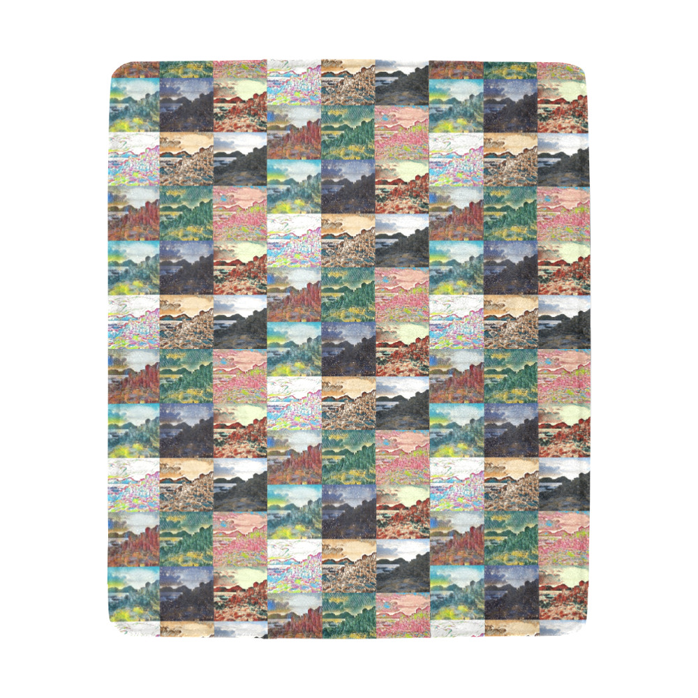 The Giant's Causeway, County Antrim, Northern Ireland Collage Ultra-Soft Micro Fleece Blanket 50"x60"