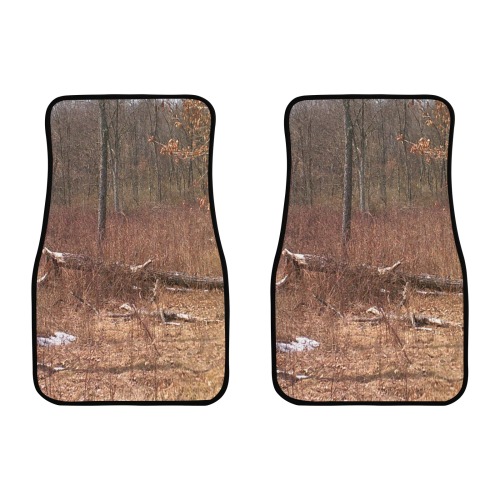 Falling tree in the woods Front Car Floor Mat (2pcs)