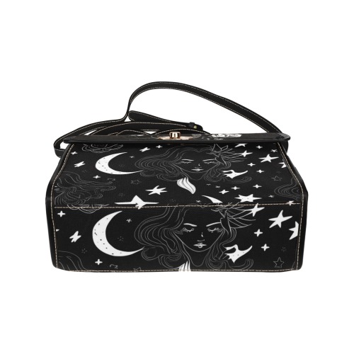 Witchy copyq Waterproof Canvas Bag-Black (All Over Print) (Model 1641)