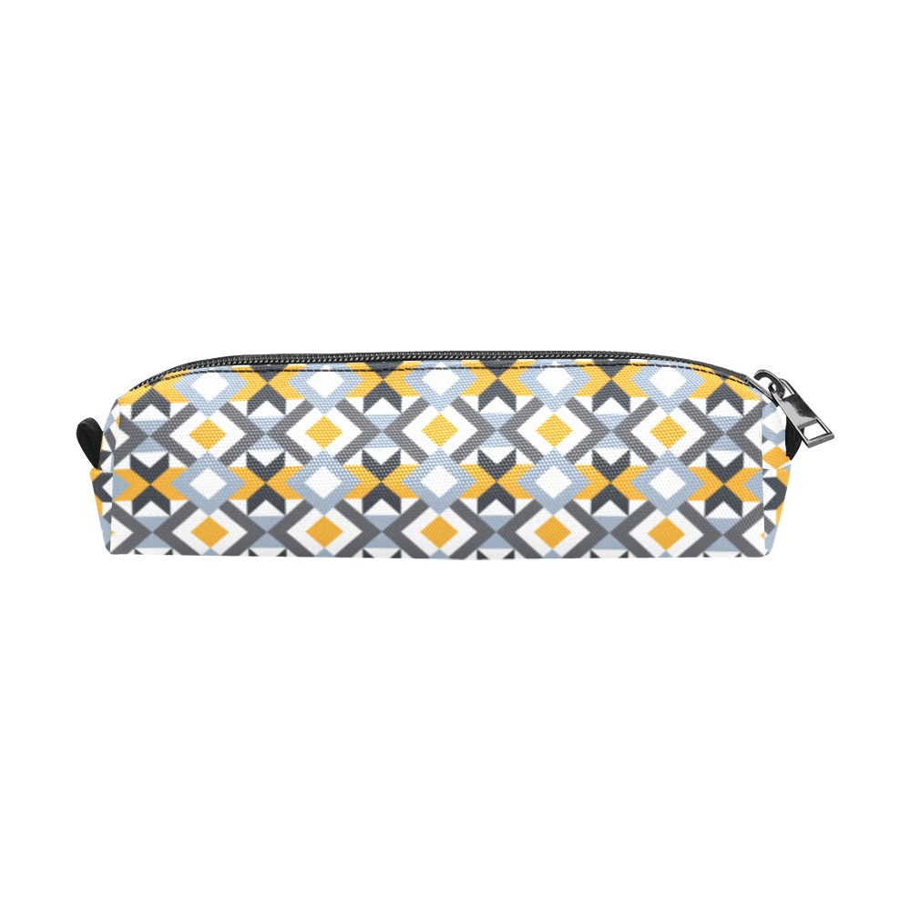 Retro Angles Abstract Geometric Pattern Pencil Pouch/Small (Model 1681)