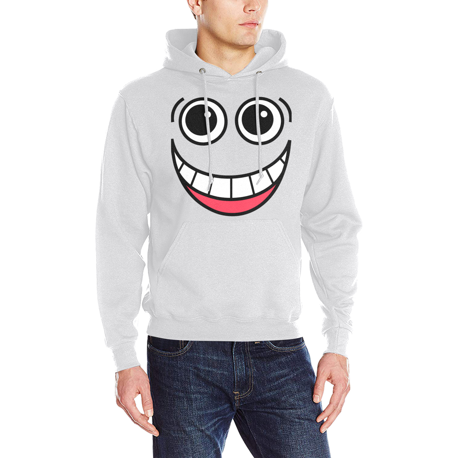 Happy Laughing Funny Comic Cartoon Face Oceanus Hoodie Sweatshirt (Model H03)