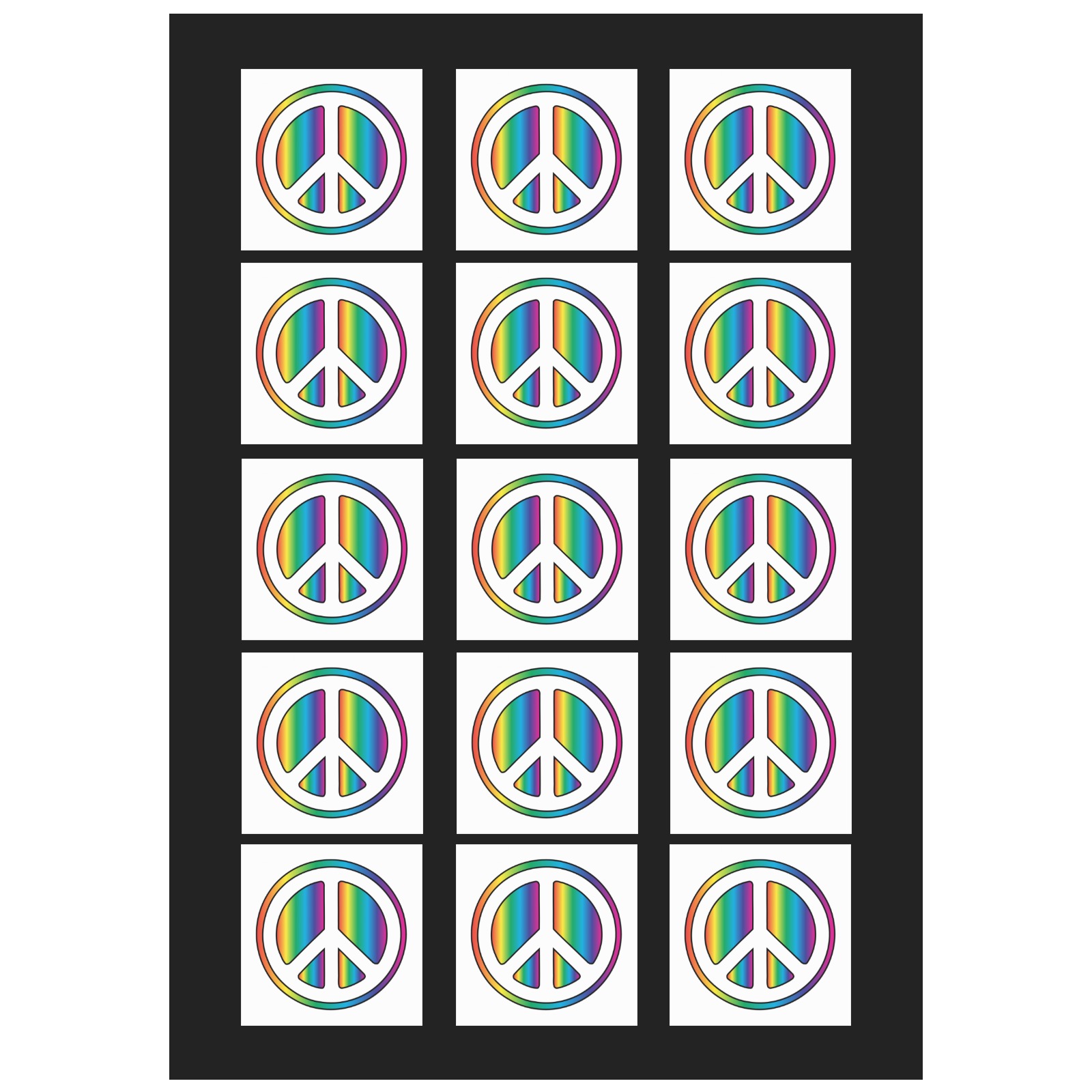 Rainbow Peace Symbol Personalized Temporary Tattoo (15 Pieces)