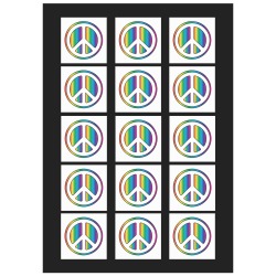 Rainbow Peace Symbol Personalized Temporary Tattoo (15 Pieces)