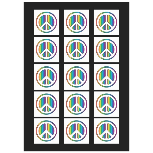 Rainbow Peace Symbol Personalized Temporary Tattoo (15 Pieces)