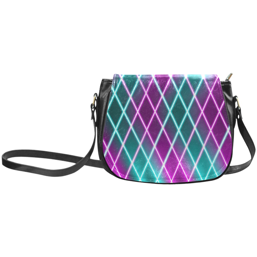 abstract neon Classic Saddle Bag/Large (Model 1648)