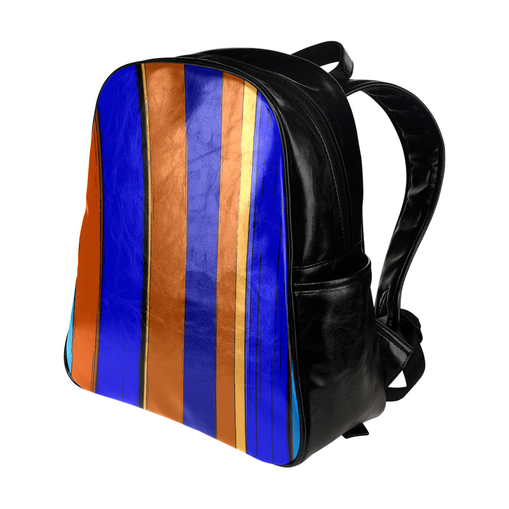 Abstract Blue And Orange 930 Multi-Pockets Backpack (Model 1636)
